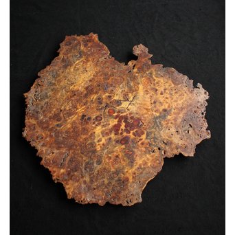 花梨 瘤玉杢 一枚板 花台/敷台　X144 