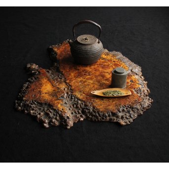 花梨 瘤玉杢 一枚板 花台/敷台　X144