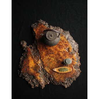 花梨 瘤玉杢 一枚板 花台/敷台　X144 