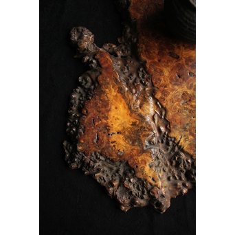 花梨 瘤玉杢 一枚板 花台/敷台　X144 