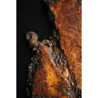 花梨 瘤玉杢 一枚板 花台/敷台　X144 