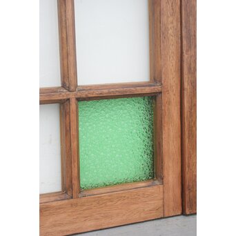アールデコ 緑色ガラス戸 2枚1組　GD1243YD 