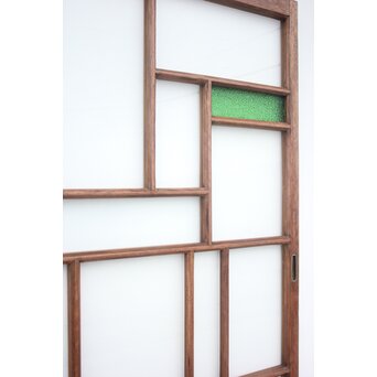 アールデコ 緑色ガラス戸 2枚1組　GD1243YD 