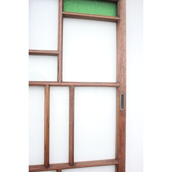 アールデコ 緑色ガラス戸 2枚1組　GD1243YD 