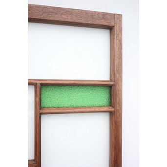 アールデコ 緑色ガラス戸 2枚1組　GD1243YD 