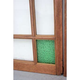 アールデコ 緑色ガラス戸 2枚1組　GD1243YD 
