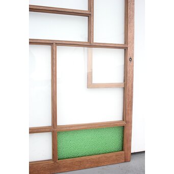 アールデコ 緑色ガラス戸 2枚1組　GD1243YD 