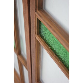 アールデコ 緑色ガラス戸 2枚1組　GD1243YD 