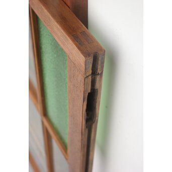 アールデコ 緑色ガラス戸 2枚1組　GD1243YD 