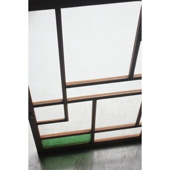 アールデコ 緑色ガラス戸 2枚1組　GD1243YD 