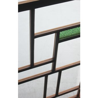 アールデコ 緑色ガラス戸 2枚1組　GD1243YD 