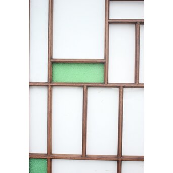 アールデコ 緑色ガラス戸 2枚1組　GD1243YD 
