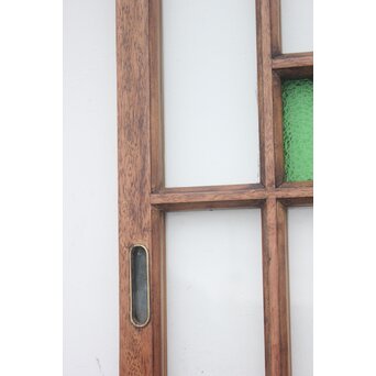 アールデコ 緑色ガラス戸 2枚1組　GD1243YD 