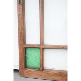アールデコ 緑色ガラス戸 2枚1組　GD1243YD 