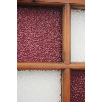 紫色ガラス 明り取り欄間 2枚1組　GD1244Y 