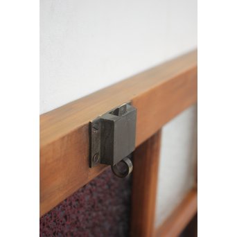 紫色ガラス 明り取り欄間 2枚1組　GD1244Y 