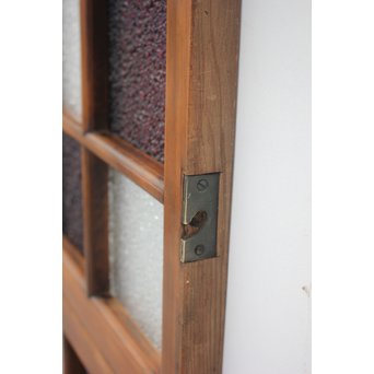 紫色ガラス 明り取り欄間 2枚1組　GD1244Y 