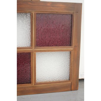 紫色ガラス 明り取り欄間 2枚1組　GD1244Y 