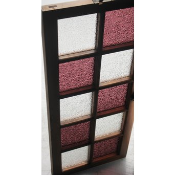 紫色ガラス 明り取り欄間 2枚1組　GD1244Y 