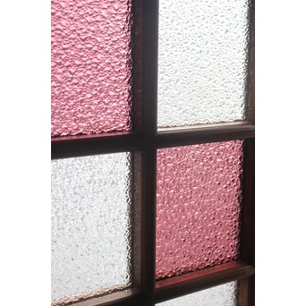 紫色ガラス 明り取り欄間 2枚1組　GD1244Y 