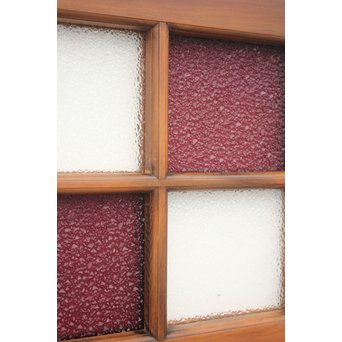 紫色ガラス 明り取り欄間 2枚1組　GD1244Y 