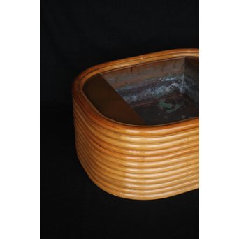 YKR 山川ラタン 火鉢 サイドテーブル　U105 