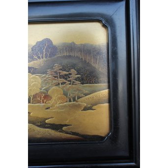 芝山細工蒔絵大飾棚 / 紅木蒔絵博古櫃　Q075 