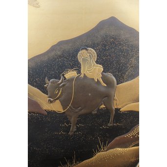 芝山細工蒔絵大飾棚 / 紅木蒔絵博古櫃　Q075 