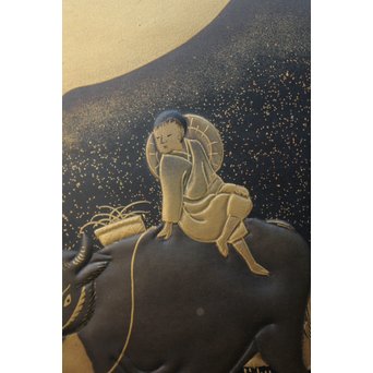 芝山細工蒔絵大飾棚 / 紅木蒔絵博古櫃　Q075 