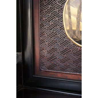 芝山細工蒔絵大飾棚 / 紅木蒔絵博古櫃　Q075 