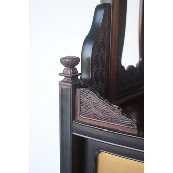 芝山細工蒔絵大飾棚 / 紅木蒔絵博古櫃　Q075 