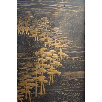 芝山細工蒔絵大飾棚 / 紅木蒔絵博古櫃　Q075 