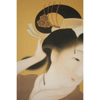 横尾芳月《美人画》絹本まくり　Z180 