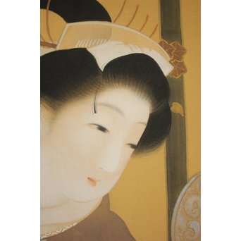 横尾芳月《美人画》絹本まくり　Z180 