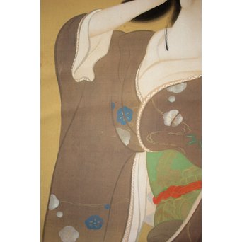 横尾芳月《美人画》絹本まくり　Z180 