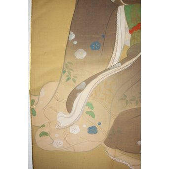 横尾芳月《美人画》絹本まくり　Z180 