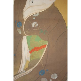 横尾芳月《美人画》絹本まくり　Z180 