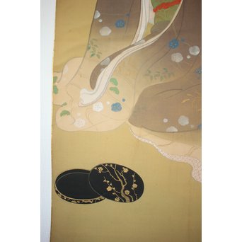 横尾芳月《美人画》絹本まくり　Z180 