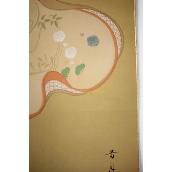 横尾芳月《美人画》絹本まくり　Z180 