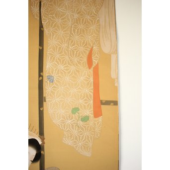 横尾芳月《美人画》絹本まくり　Z180 