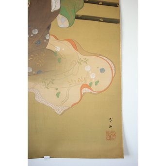 横尾芳月《美人画》絹本まくり　Z180 