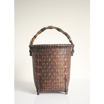 巧香銘 竹編花籠　U107