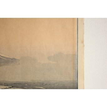 吉田博 富士拾景 河口湖 自摺大正15年作 新版画　Z181 