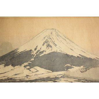 吉田博 富士拾景 河口湖 自摺大正15年作 新版画　Z181 