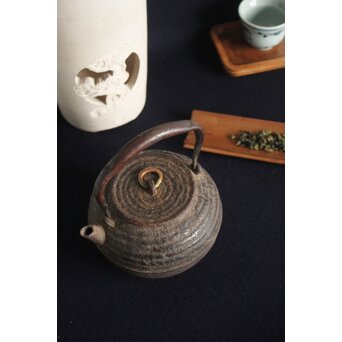 砲口芋頭 木爪提手 丸形鉄瓶　M146 