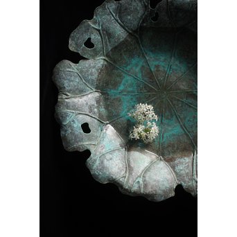 蓮型 打出銅水盤/菓子盆　M147