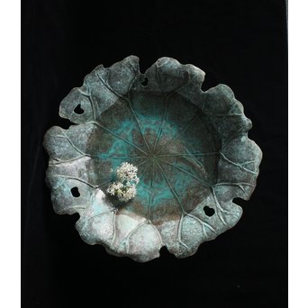 蓮型 打出銅水盤/菓子盆　M147 