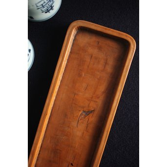 黄楊の煎茶盆　X149 