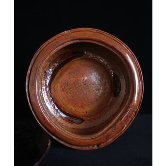 乾漆ひしゃげ水指　Q076 