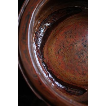 乾漆ひしゃげ水指　Q076 